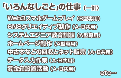 いろんなしごと - 【顧客満足度】A・B型を一体的に運営できる