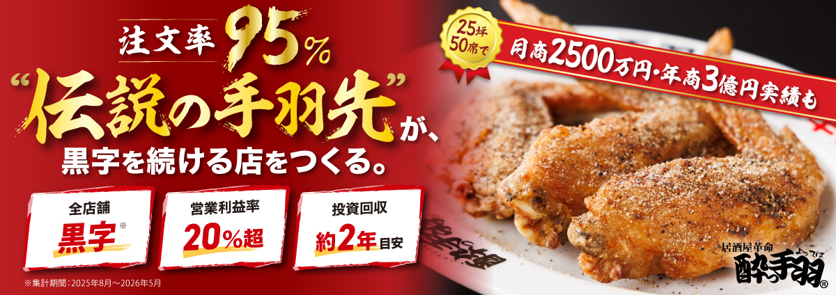 居酒屋革命 酔っ手羽のビジネスイメージ