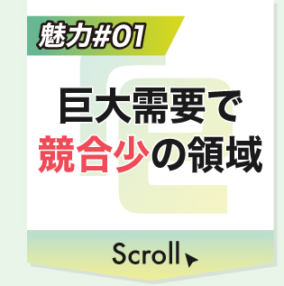 巨大需要で競合少の領域