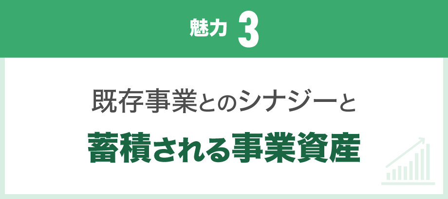 【魅力3】既存事業とのシナジーと、蓄積される事業資産