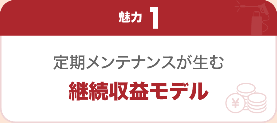 【魅力1】定期メンテナンスが生む継続収益モデル